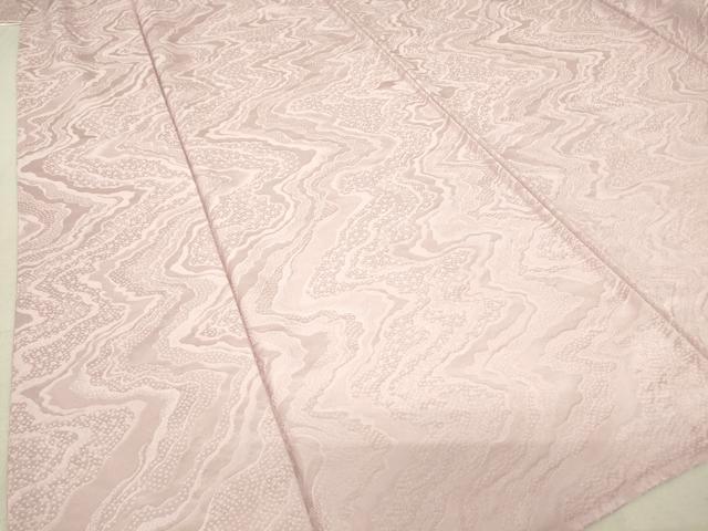 平和屋着物▽上質な色無地　単衣　流水地紋　淡紅藤色　正絹　逸品　DAAV5400az