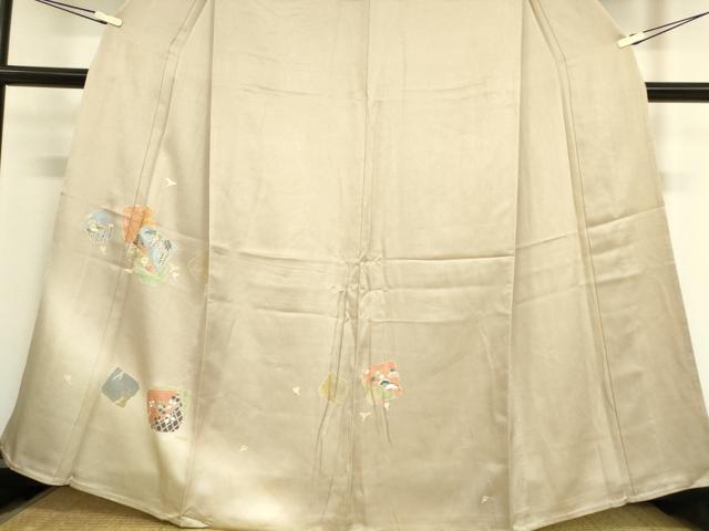 平和屋着物▽訪問着 単衣 刺繍 破れ色紙花文 暈し染め 金彩 正絹 逸品 DAAV5401az