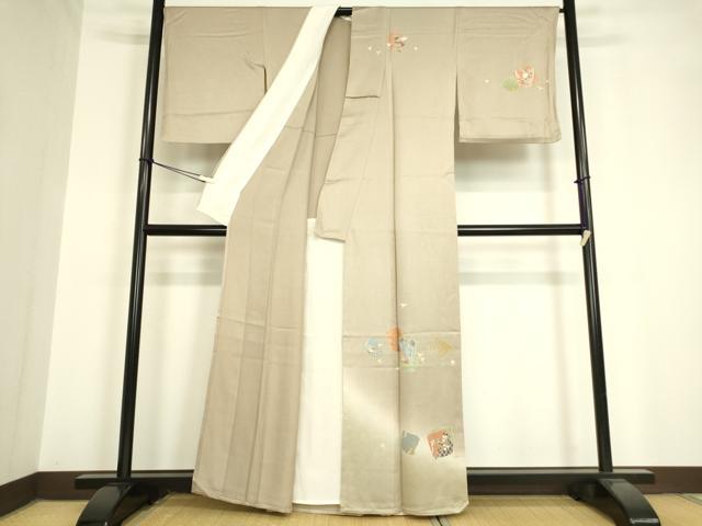 平和屋着物▽訪問着 単衣 刺繍 破れ色紙花文 暈し染め 金彩 正絹 逸品 DAAV5401az