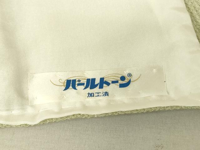 平和屋着物▽上質な色無地 単衣 縞地紋 裏葉柳色 鬼しぼ縮緬 正絹 逸品 DAAV5403az