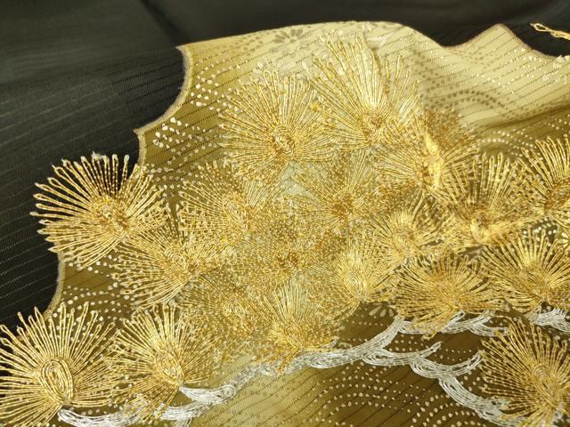 平和屋着物＊夏物 黒留袖 駒刺繍 松文 絽 金銀糸 正絹 逸品 DAAV5405az