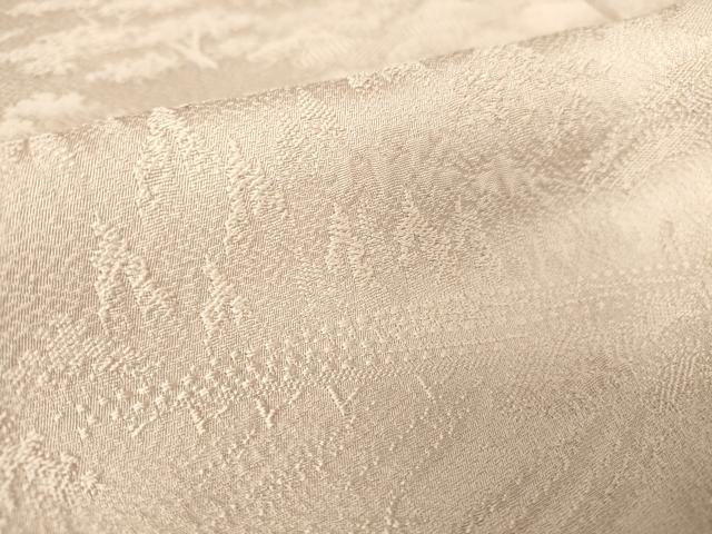 平和屋着物▽上質な色無地 単衣 風景地紋 薄柿色 正絹 逸品 DAAV5406az