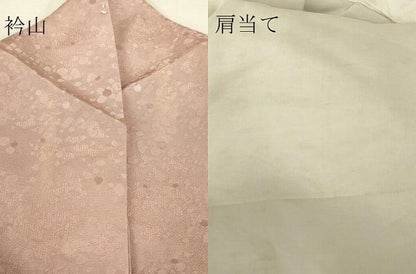 平和屋着物▽上質な色無地 単衣 霞地紋 梅鼠色 正絹 逸品 DAAV5411az