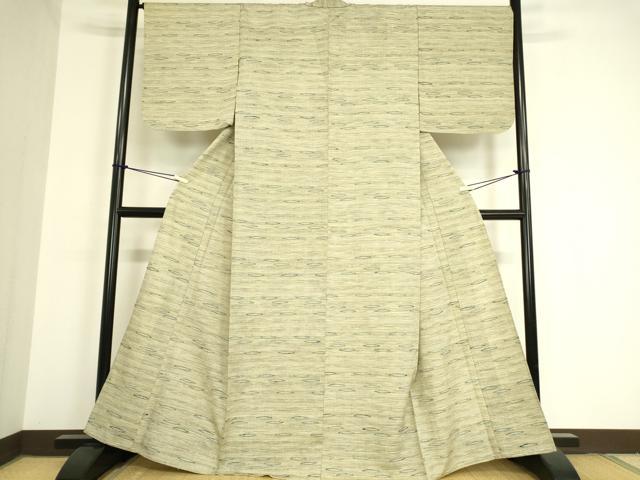 平和屋着物▽上質な紬 単衣 霞文 正絹 逸品 DAAV5414az