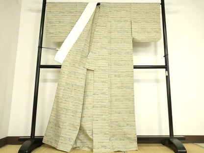 平和屋着物▽上質な紬 単衣 霞文 正絹 逸品 DAAV5414az