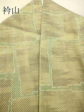 平和屋着物▽上質な紬 単衣 石畳文 正絹 逸品 DAAV5415az