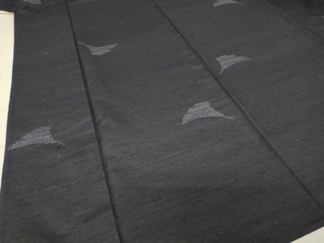 平和屋着物▽結城紬 単衣 銀杏 飛び亀甲柄 80亀甲 正絹 逸品 DAAV5416az