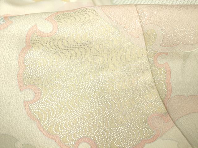 平和屋着物▽訪問着　単衣　雪輪文　銀彩　正絹　逸品　未使用　DAAV5420az