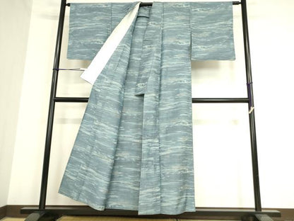 平和屋着物▽上質な紬 単衣 霞文 正絹 逸品 DAAV5423az