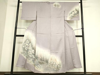 平和屋着物▽訪問着 単衣 樹林文 暈し染め 金彩 正絹 逸品 DAAV5426az