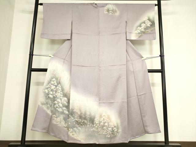 平和屋着物▽訪問着 単衣 樹林文 暈し染め 金彩 正絹 逸品 DAAV5426az
