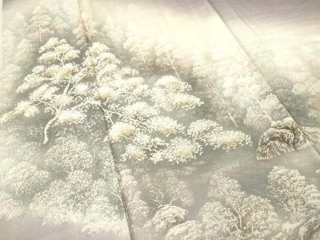 平和屋着物▽訪問着 単衣 樹林文 暈し染め 金彩 正絹 逸品 DAAV5426az