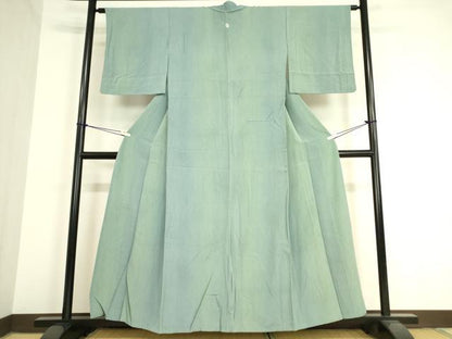 平和屋着物▽上質な小紋　単衣　変わり縞　暈し染め　正絹　逸品　DAAV5429az
