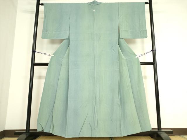 平和屋着物▽上質な小紋　単衣　変わり縞　暈し染め　正絹　逸品　DAAV5429az