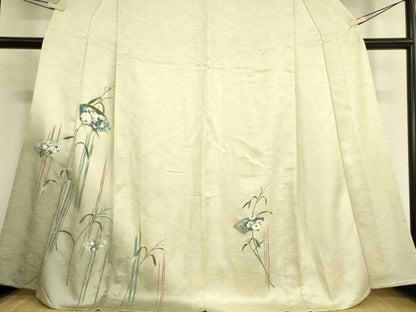 平和屋着物▽訪問着 単衣 地紙花文 金銀彩 正絹 逸品 DAAV5430az
