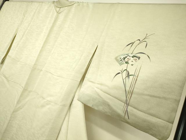 平和屋着物▽訪問着 単衣 地紙花文 金銀彩 正絹 逸品 DAAV5430az