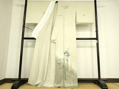平和屋着物▽訪問着 単衣 地紙花文 金銀彩 正絹 逸品 DAAV5430az