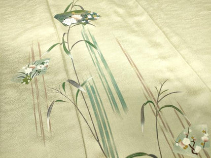 平和屋着物▽訪問着 単衣 地紙花文 金銀彩 正絹 逸品 DAAV5430az
