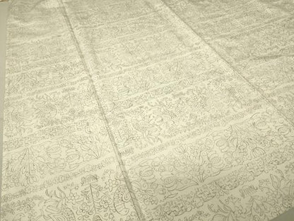 平和屋着物▽上質な紬 単衣 花鳥文 反端付き 正絹 逸品 DAAV5431az