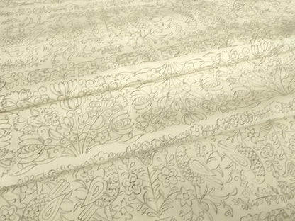 平和屋着物▽上質な紬 単衣 花鳥文 反端付き 正絹 逸品 DAAV5431az