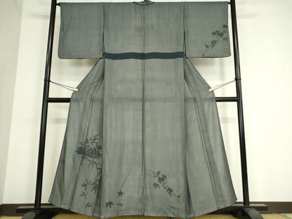 平和屋着物▽訪問着 無双 紗袷 紗×絽 南天枝葉文 正絹 逸品 DAAV5435az