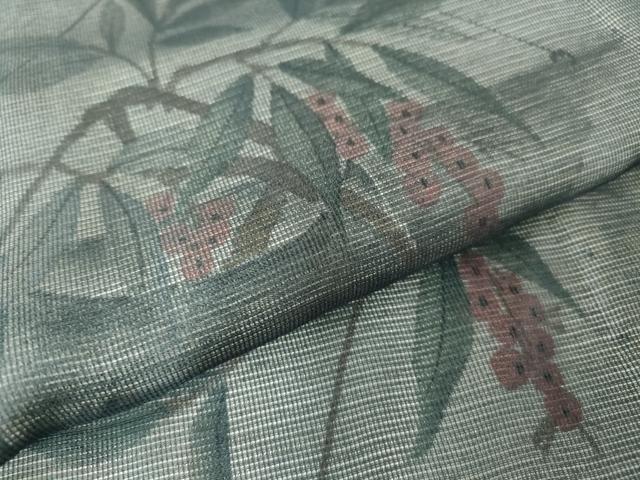 平和屋着物▽訪問着 無双 紗袷 紗×絽 南天枝葉文 正絹 逸品 DAAV5435az