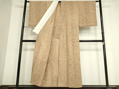 平和屋着物▽上質な紬 単衣 絣横段文 正絹 逸品 DAAV5436az