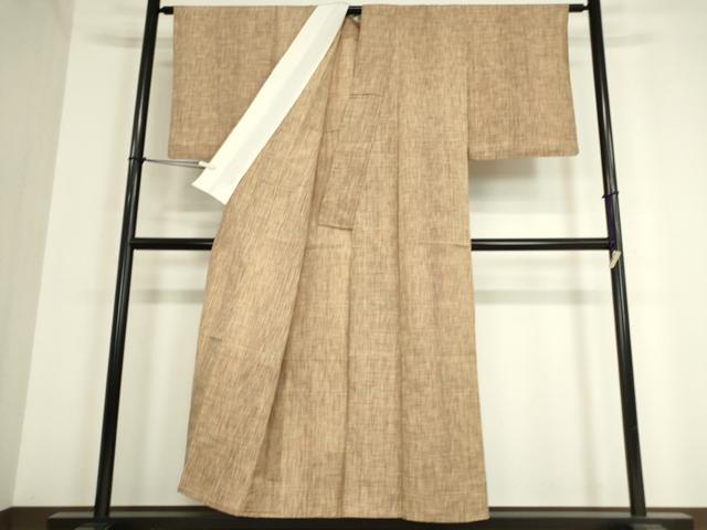 平和屋着物▽上質な紬 単衣 絣横段文 正絹 逸品 DAAV5436az