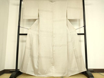 平和屋着物▽上質な小紋 単衣 横段文 小田急百貨店扱い 正絹 逸品 DAAV5438az