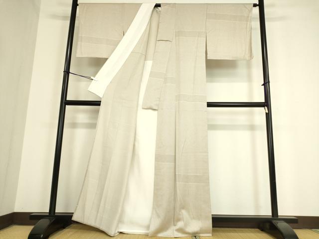 平和屋着物▽上質な小紋 単衣 横段文 小田急百貨店扱い 正絹 逸品 DAAV5438az