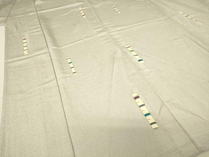 平和屋着物▽上質な小紋　単衣　吉祥柄　金彩　鬼しぼ縮緬　正絹　逸品　DAAV5442az