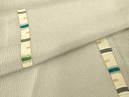 平和屋着物▽上質な小紋　単衣　吉祥柄　金彩　鬼しぼ縮緬　正絹　逸品　DAAV5442az
