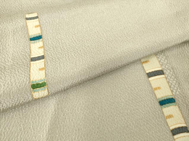 平和屋着物▽上質な小紋　単衣　吉祥柄　金彩　鬼しぼ縮緬　正絹　逸品　DAAV5442az