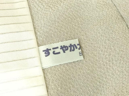 平和屋着物▽上質な小紋　単衣　吉祥柄　金彩　鬼しぼ縮緬　正絹　逸品　DAAV5442az