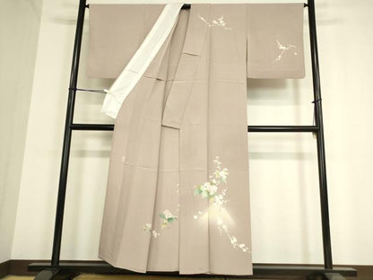 平和屋着物▽訪問着 単衣 友禅 作家物 枝梅牡丹文 暈し染め 正絹 逸品 DAAV5445az
