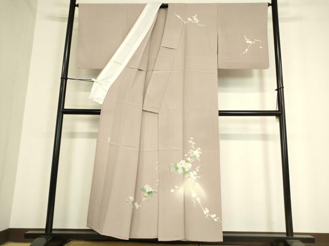 平和屋着物▽訪問着 単衣 友禅 作家物 枝梅牡丹文 暈し染め 正絹 逸品 DAAV5445az