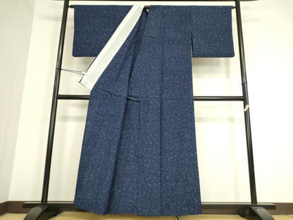 平和屋着物▽上質な紬 単衣 霞文 正絹 逸品 DAAV5447az