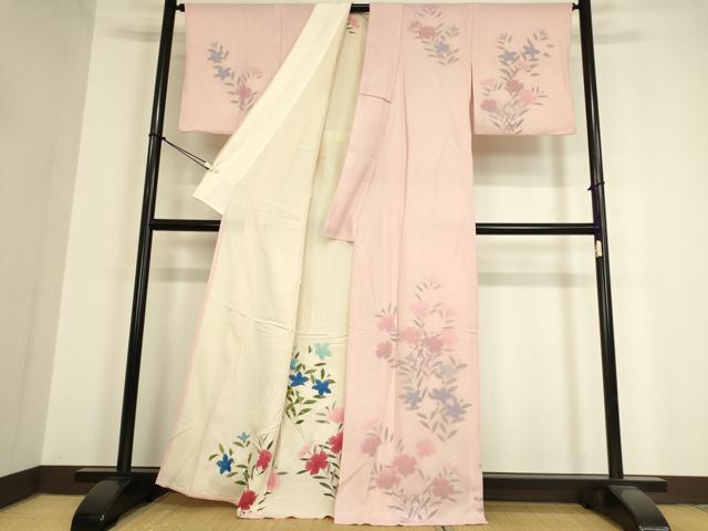 平和屋着物▽訪問着　無双　紗袷　紗×絽　草花文　正絹　逸品　DAAV5448az