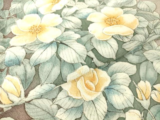 平和屋着物▽訪問着 単衣 作家物 草花文 手描き 正絹 逸品 DAAV5449az
