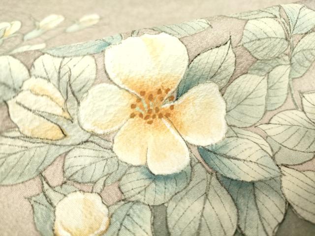 平和屋着物▽訪問着 単衣 作家物 草花文 手描き 正絹 逸品 DAAV5449az