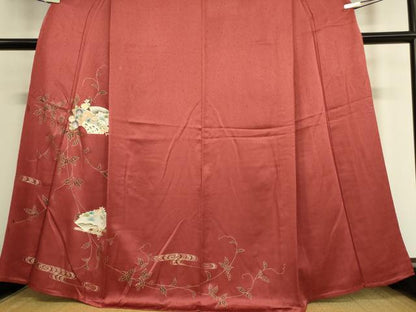 平和屋着物▽訪問着 単衣 地紙花文 金彩 正絹 逸品 DAAV5451az