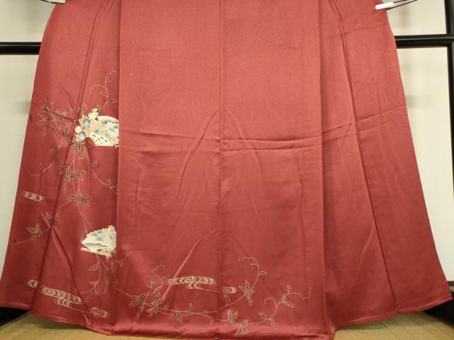 平和屋着物▽訪問着 単衣 地紙花文 金彩 正絹 逸品 DAAV5451az