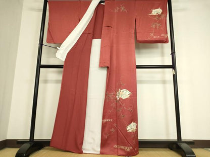平和屋着物▽訪問着 単衣 地紙花文 金彩 正絹 逸品 DAAV5451az