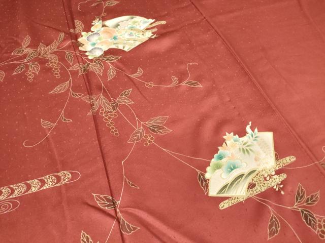 平和屋着物▽訪問着 単衣 地紙花文 金彩 正絹 逸品 DAAV5451az
