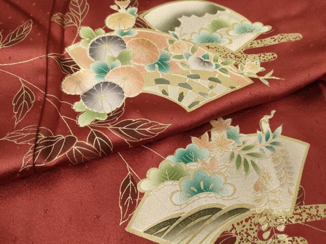 平和屋着物▽訪問着 単衣 地紙花文 金彩 正絹 逸品 DAAV5451az