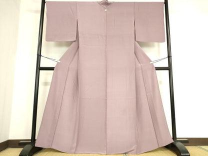平和屋着物▽上質な色無地 単衣 浅紫色 正絹 逸品 DAAV5528az
