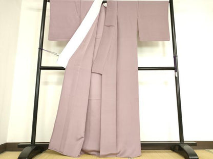 平和屋着物▽上質な色無地 単衣 浅紫色 正絹 逸品 DAAV5528az