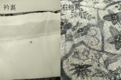 平和屋着物▽上質な紬 単衣 風景花文 正絹 逸品 DAAV5529az