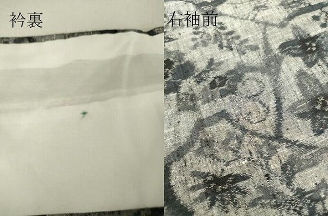 平和屋着物▽上質な紬 単衣 風景花文 正絹 逸品 DAAV5529az