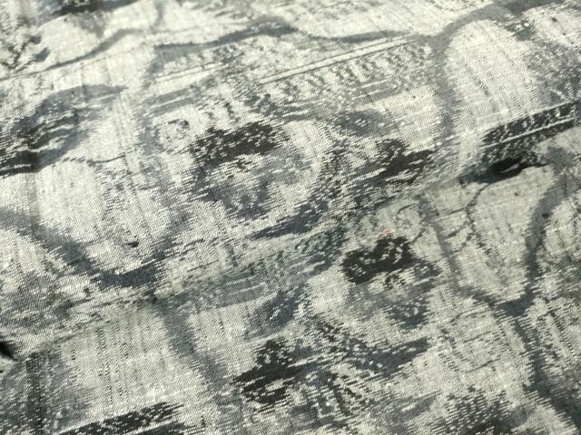 平和屋着物▽上質な紬 単衣 風景花文 正絹 逸品 DAAV5529az